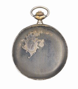 Omega - Orologio da tasca a savonette remontoir da uomo in argento 900/000 niellato. Bilanciere bimetallico con spirale Breguet  - Asta Asta a Tempo - Orologi da Tasca da Polso e da Tavolo - Associazione Nazionale - Case d'Asta italiane