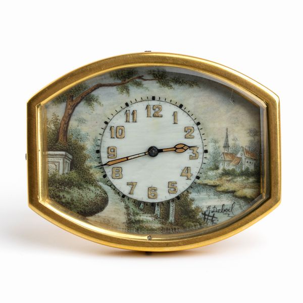 Orologio da tavolo Art D�co con smalti policromi  - Asta Piccoli Orologi da tavolo Art D�co e Saliere d'Epoca dalle Collezioni Melandri di Objets de Vertu - Associazione Nazionale - Case d'Asta italiane