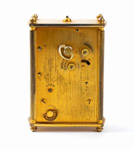 Jaeger-LeCoultre : Orologio sveglia da tavolo in metallo dorato  - Asta Piccoli Orologi da tavolo Art Dco e Saliere d'Epoca dalle Collezioni Melandri di Objets de Vertu - Associazione Nazionale - Case d'Asta italiane