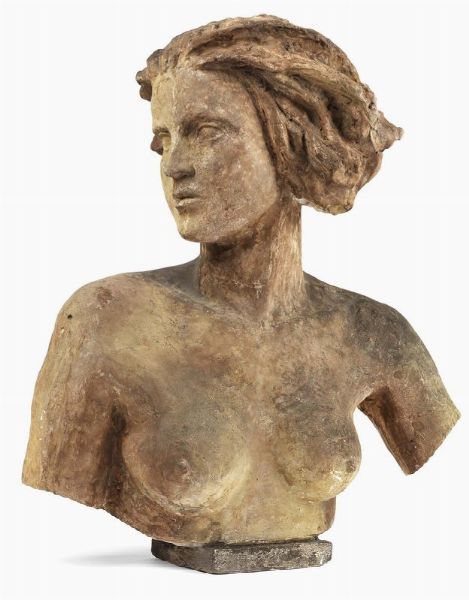 Gustave Fontaine : Busto di donna  - Asta DIPINTI E SCULTURE DEL XIX E XX SECOLO - Associazione Nazionale - Case d'Asta italiane