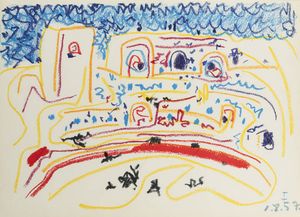 PICASSO PABLO (D'aprs) Malaga (Spagna) 1881 - 1973 Mougins (Francia) - Plaza de toros I 1/8/57
