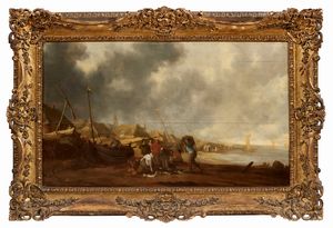 Willem Gillesz Kool (attr. a) - Marina di pescatori