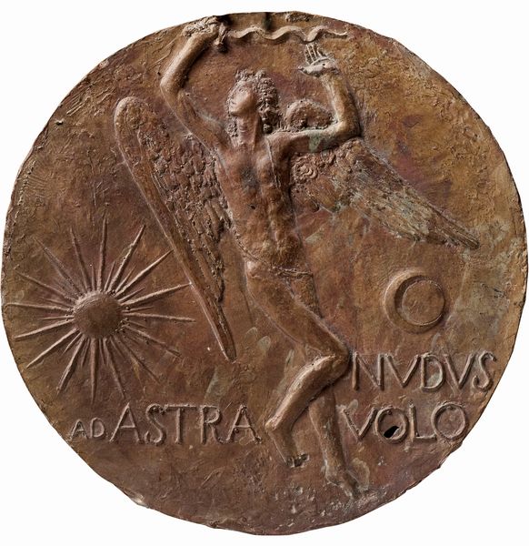 Bruno Innocenti : Nudus ad Astra Volo (Arcangelo Michele)  - Asta Dipinti e Sculture del XIX e XX secolo - Associazione Nazionale - Case d'Asta italiane