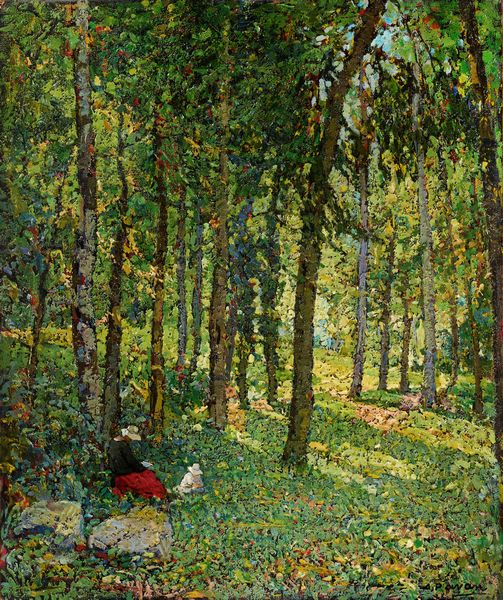 Angelo Pavan : Figure nel bosco (Schilpario)  - Asta Dipinti e Sculture del XIX e XX secolo - Associazione Nazionale - Case d'Asta italiane