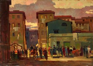 Renato Natali - Mercato in Piazza Cavallotti a Livorno