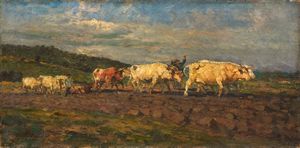 Beppe Ciardi - Mucche all'aratro sull'Altopiano