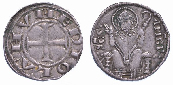 MILANO. ETA' COMUNALE, SENZA IL NOME DELL�IMPERATORE, MET� XIII - INIZIO XIV SEC. Ambrosino d�argento (secondo tipo).  - Asta Numismatica - Associazione Nazionale - Case d'Asta italiane