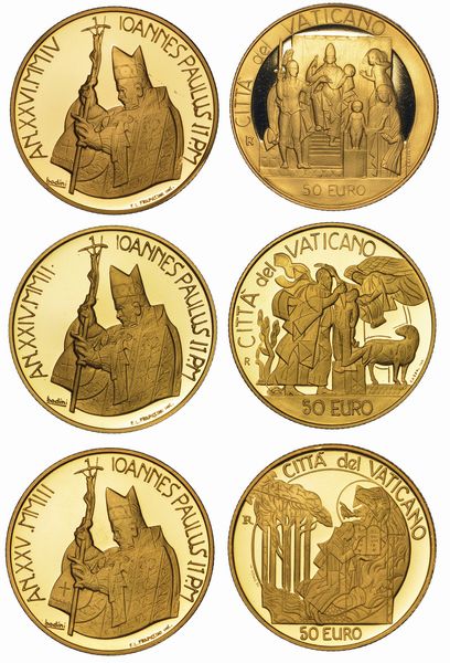 VATICANO. GIOVANNI PAOLO II, 1978-2005. Lotto di tre monete.  - Asta Numismatica - Associazione Nazionale - Case d'Asta italiane