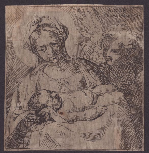 Annibale Carracci, copia da : Madonna col Bambino e un angelo  - Asta Stampe antiche e moderne, disegni e carte geografiche - Associazione Nazionale - Case d'Asta italiane