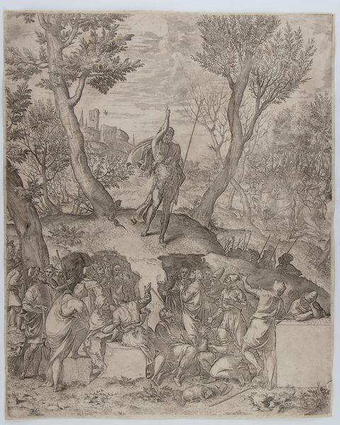 Filippo Teodoro Di Liagno Filippo Napoletano, Attribuito a, : Predicazione di San Giovanni Battista  - Asta Stampe antiche e moderne, disegni e carte geografiche - Associazione Nazionale - Case d'Asta italiane