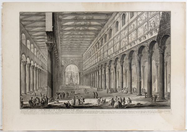GIOVANNI BATTISTA PIRANESI : Spaccato interno detta Basilica di S. Paolo fuori delle mura  - Asta Stampe antiche e moderne, disegni e carte geografiche - Associazione Nazionale - Case d'Asta italiane