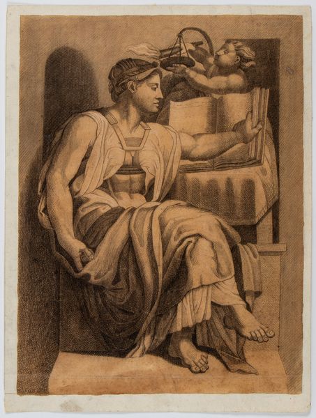 Luigi Sabatelli, Attribuito a : La Sibilla Eritrea da Michelangelo  - Asta Stampe antiche e moderne, disegni e carte geografiche - Associazione Nazionale - Case d'Asta italiane