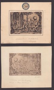 MARCANTONIO RAIMONDI : Un uomo con due trombe  - Asta Stampe antiche e moderne, disegni e carte geografiche - Associazione Nazionale - Case d'Asta italiane