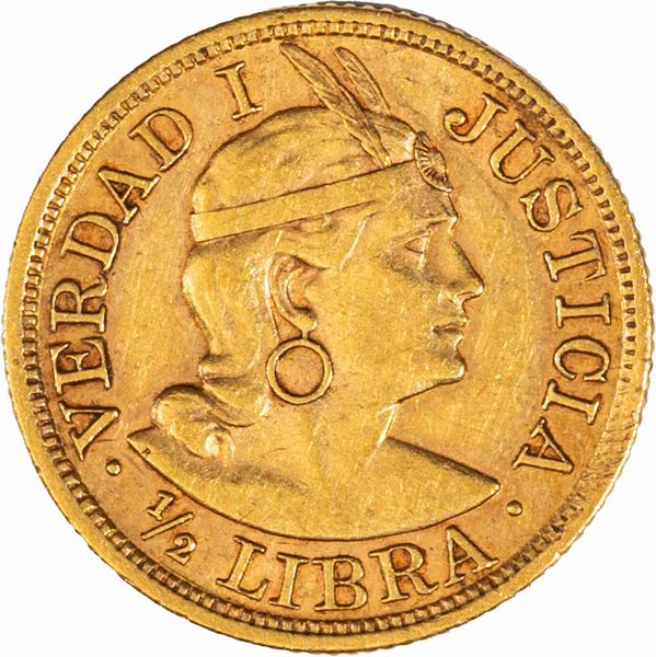 Perù - Repubblica del Perù, Libra Peruviana d'oro  - Asta Numismatica - Associazione Nazionale - Case d'Asta italiane