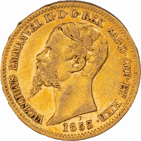 Regno di Sardegna, Vittorio Emanuele II, 20 lire, 1853, Genova  - Asta Numismatica - Associazione Nazionale - Case d'Asta italiane