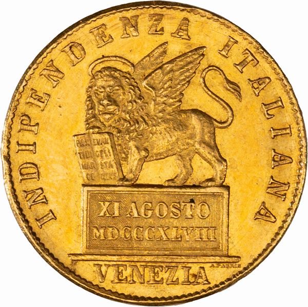 20 Lire Venezia Governo Provvisorio  - Asta Numismatica - Associazione Nazionale - Case d'Asta italiane