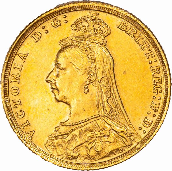 Gran Bretagna -  Territori Britannici d'oltre mare e dipendenze delle Corona, Regina Vittoria - Giubileo - III tipo, 1 sterlina (Sovrana), 1888, Londra  - Asta Numismatica - Associazione Nazionale - Case d'Asta italiane