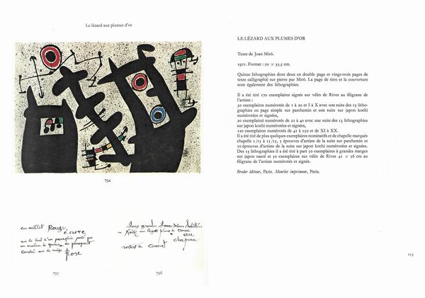 Joan MIRÓ : Le lzard aux plumes d'or  - Asta Arte Moderna e Contemporanea - Associazione Nazionale - Case d'Asta italiane