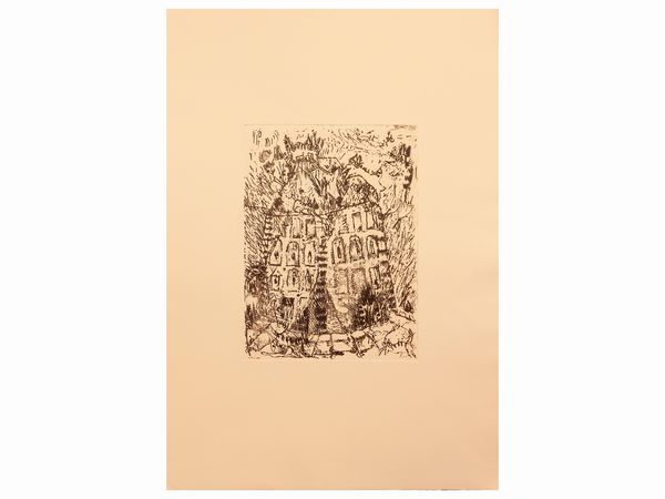 Silvio Loffredo : Battistero e gatto  - Asta Di villa in villa Una collezione di vetri - Associazione Nazionale - Case d'Asta italiane