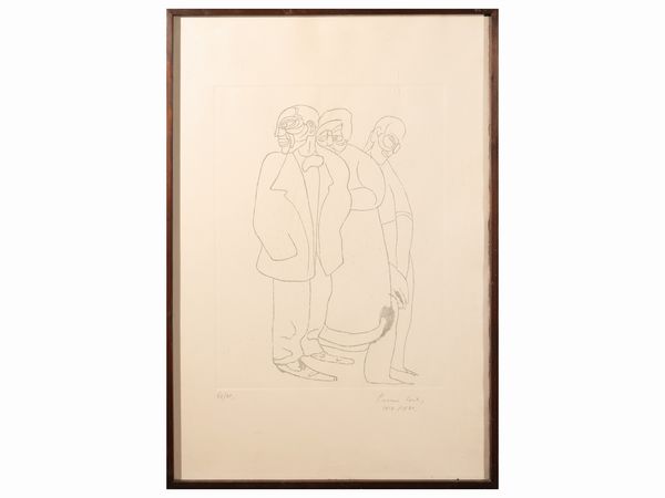 Primo Conti : Figure - Astratto (1980)  - Asta Di villa in villa Una collezione di vetri - Associazione Nazionale - Case d'Asta italiane