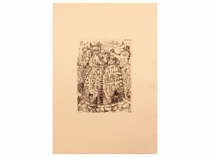 Silvio Loffredo : Battistero e gatto  - Asta Di villa in villa Una collezione di vetri - Associazione Nazionale - Case d'Asta italiane