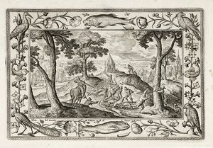 ADRIAEN COLLAERT : Tredici tavole da Paesaggi con scene del Vecchio e Nuovo Testamento e scene di caccia.  - Asta Arte Antica, Moderna e Contemporanea [parte I] - Associazione Nazionale - Case d'Asta italiane