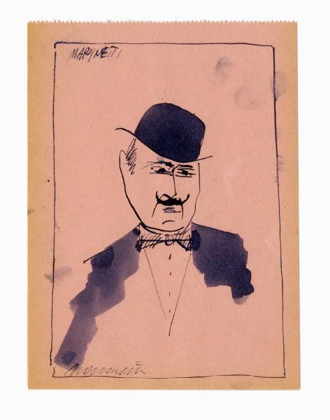 NERINO NANNETTI (NERI) : Lotto composto di 31 ritratti di personalit dell'ambito o vicine all'ambito futurista.  - Asta Arte Antica, Moderna e Contemporanea [parte II] - Associazione Nazionale - Case d'Asta italiane