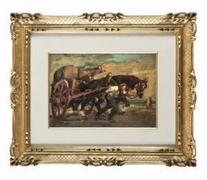 Ovidio Gragnoli - Carro con cavalli.