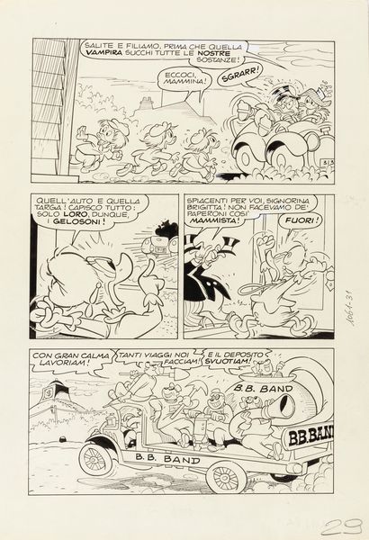 Romano Scarpa : Zio Paperone e il casco d'oro  - Asta Fumetti: Tavole e Illustrazioni Originali - Associazione Nazionale - Case d'Asta italiane