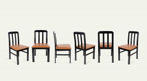 Sei sedie vintage in stile Art Déco, Italia anni '70  - Asta 20TH CENTURY DESIGN From the late 19th to the early 21th Century - Associazione Nazionale - Case d'Asta italiane