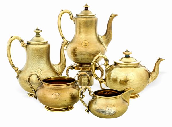 Servizio da t� e caff�. Londra 1860, argentiere Robert Garrard  - Asta L'Art de la Table - Associazione Nazionale - Case d'Asta italiane