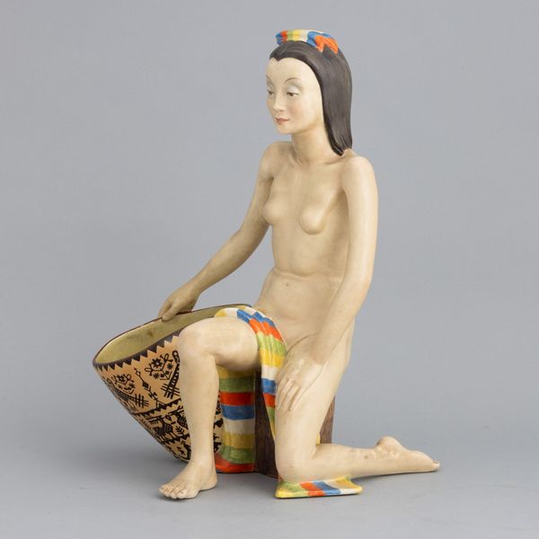 Helen König Scavini : Lenci, Torino 1940 ca Portatrice d�acqua  - Asta Ceramiche Italiane ed Europee del '900 - Associazione Nazionale - Case d'Asta italiane