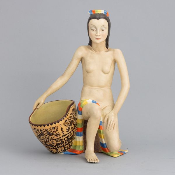 Helen König Scavini : Lenci, Torino 1940 ca Portatrice d�acqua  - Asta Ceramiche Italiane ed Europee del '900 - Associazione Nazionale - Case d'Asta italiane