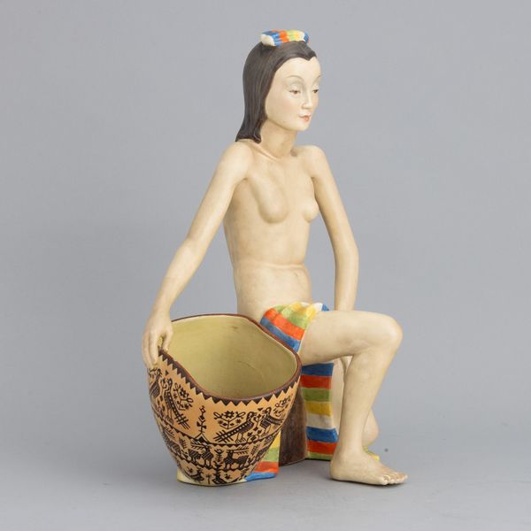 Helen König Scavini : Lenci, Torino 1940 ca Portatrice d�acqua  - Asta Ceramiche Italiane ed Europee del '900 - Associazione Nazionale - Case d'Asta italiane