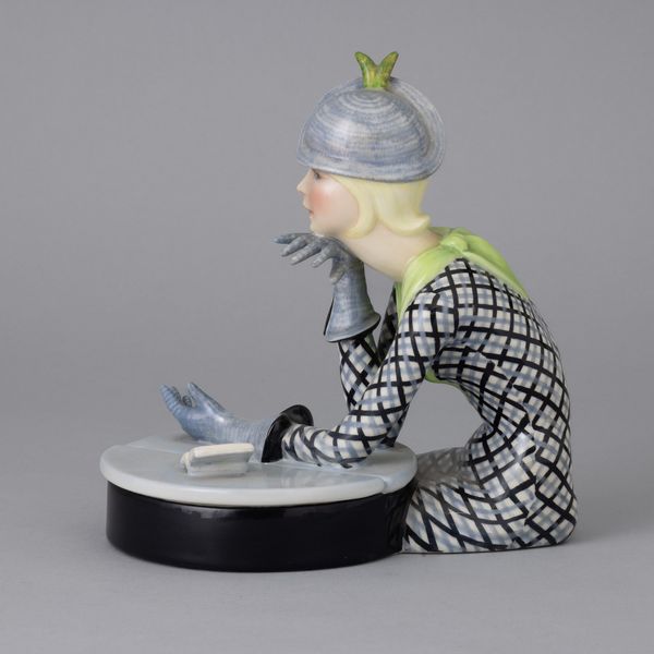 Helen König Scavini : Lenci, Torino 1930 ca Al caff  - Asta Ceramiche Italiane ed Europee del '900 - Associazione Nazionale - Case d'Asta italiane