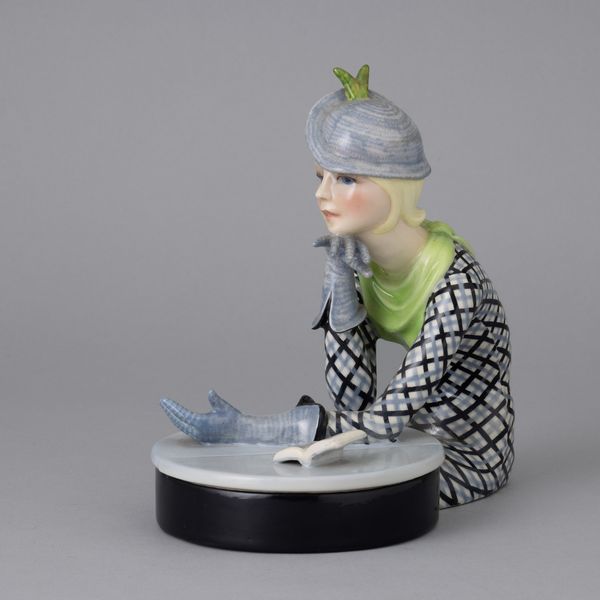 Helen König Scavini : Lenci, Torino 1930 ca Al caff  - Asta Ceramiche Italiane ed Europee del '900 - Associazione Nazionale - Case d'Asta italiane