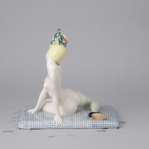 Helen König Scavini : Lenci, Torino 1929 Nuda con coniglio  - Asta Ceramiche Italiane ed Europee del '900 - Associazione Nazionale - Case d'Asta italiane