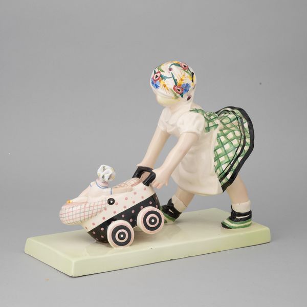 Sandro Vacchetti : Essevi, Torino 1940 ca La bambinaia  - Asta Ceramiche Italiane ed Europee del '900 - Associazione Nazionale - Case d'Asta italiane