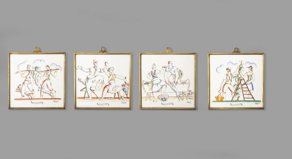 GIO PONTI : Richard Ginori,  San Cristoforo, Milano 1935 ca  - Asta Ceramiche Italiane ed Europee del '900 - Associazione Nazionale - Case d'Asta italiane