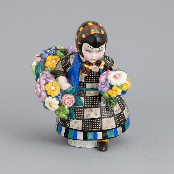 Sandro Vacchetti : Lenci, Torino 1933 Fioraia  - Asta Ceramiche Italiane ed Europee del '900 - Associazione Nazionale - Case d'Asta italiane