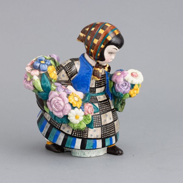 Sandro Vacchetti : Lenci, Torino 1933 Fioraia  - Asta Ceramiche Italiane ed Europee del '900 - Associazione Nazionale - Case d'Asta italiane