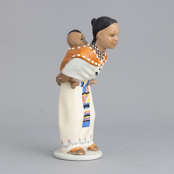 Lenci, Torino 1940 ca Maternit� indiana  - Asta Ceramiche Italiane ed Europee del '900 - Associazione Nazionale - Case d'Asta italiane