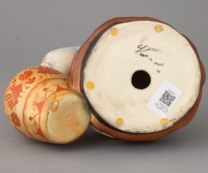 Ovidio Borione : Lenci, Torino 1940 ca Sarda con vaso  - Asta Ceramiche Italiane ed Europee del '900 - Associazione Nazionale - Case d'Asta italiane