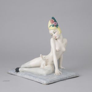 Helen König Scavini - Lenci, Torino 1929 Nuda con coniglio