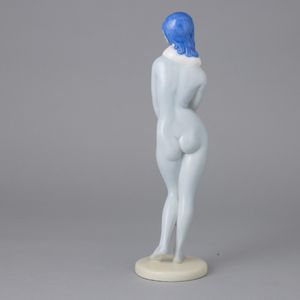 Mario Sturani : Lenci, Torino 1930 Nudino con pelliccia  - Asta Ceramiche Italiane ed Europee del '900 - Associazione Nazionale - Case d'Asta italiane