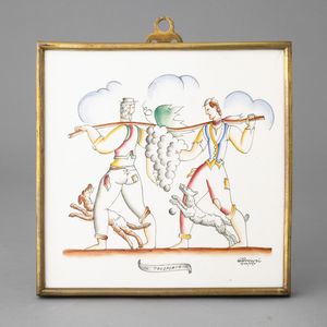 GIO PONTI : Richard Ginori,  San Cristoforo, Milano 1935 ca  - Asta Ceramiche Italiane ed Europee del '900 - Associazione Nazionale - Case d'Asta italiane