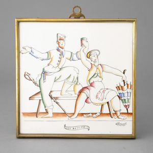 GIO PONTI : Richard Ginori,  San Cristoforo, Milano 1935 ca  - Asta Ceramiche Italiane ed Europee del '900 - Associazione Nazionale - Case d'Asta italiane