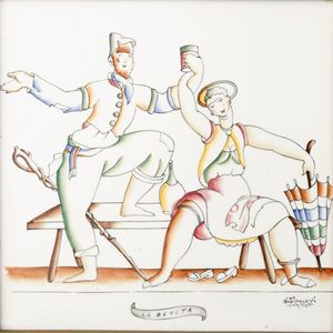 GIO PONTI : Richard Ginori,  San Cristoforo, Milano 1935 ca  - Asta Ceramiche Italiane ed Europee del '900 - Associazione Nazionale - Case d'Asta italiane