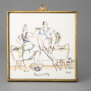 GIO PONTI : Richard Ginori,  San Cristoforo, Milano 1935 ca  - Asta Ceramiche Italiane ed Europee del '900 - Associazione Nazionale - Case d'Asta italiane