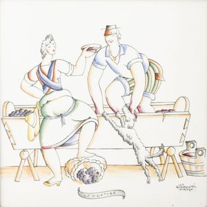 GIO PONTI : Richard Ginori,  San Cristoforo, Milano 1935 ca  - Asta Ceramiche Italiane ed Europee del '900 - Associazione Nazionale - Case d'Asta italiane